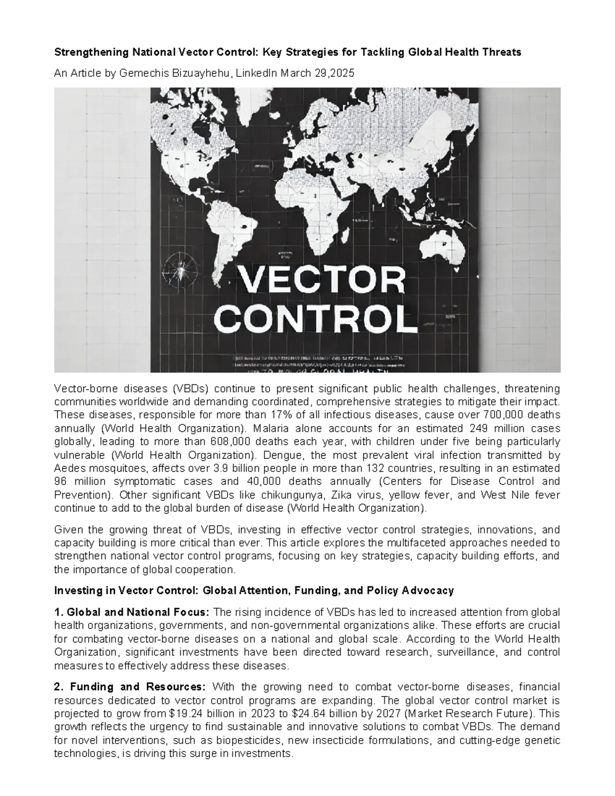 Key Strategies for Strengthening National Vector Control Programs - Studocu