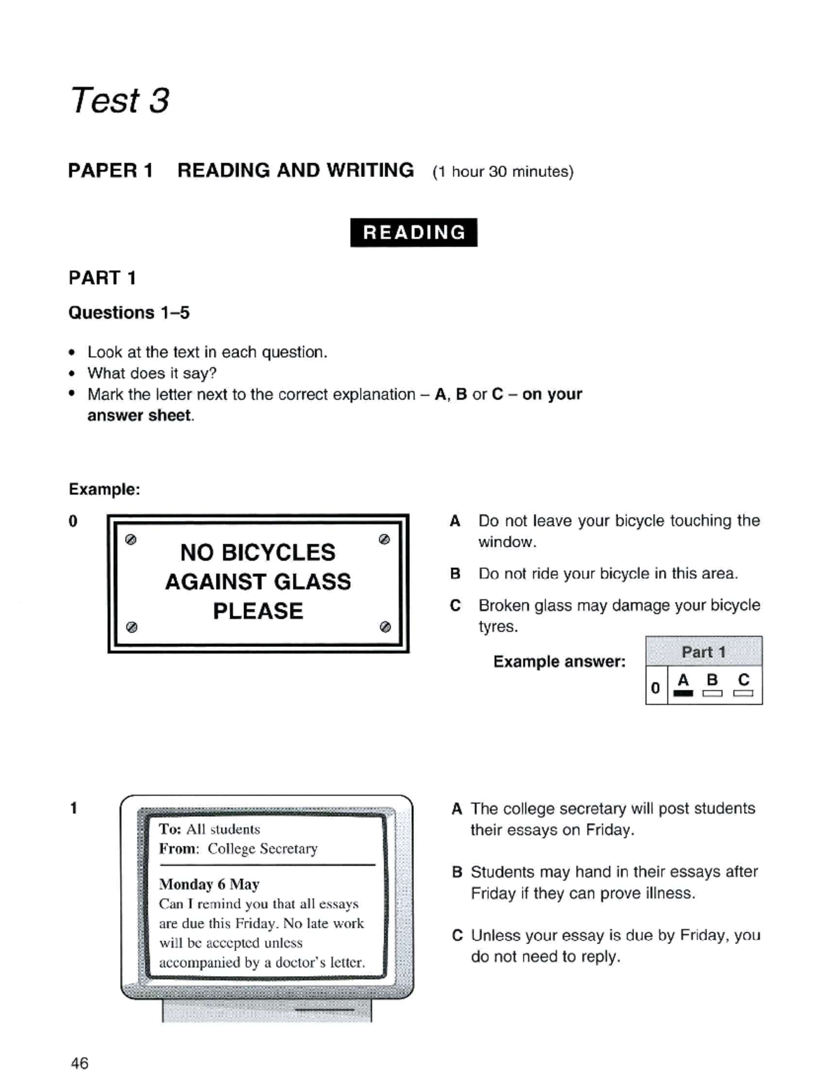 Test 3 PET2 - Reading and Writing Exam Questions - Studocu