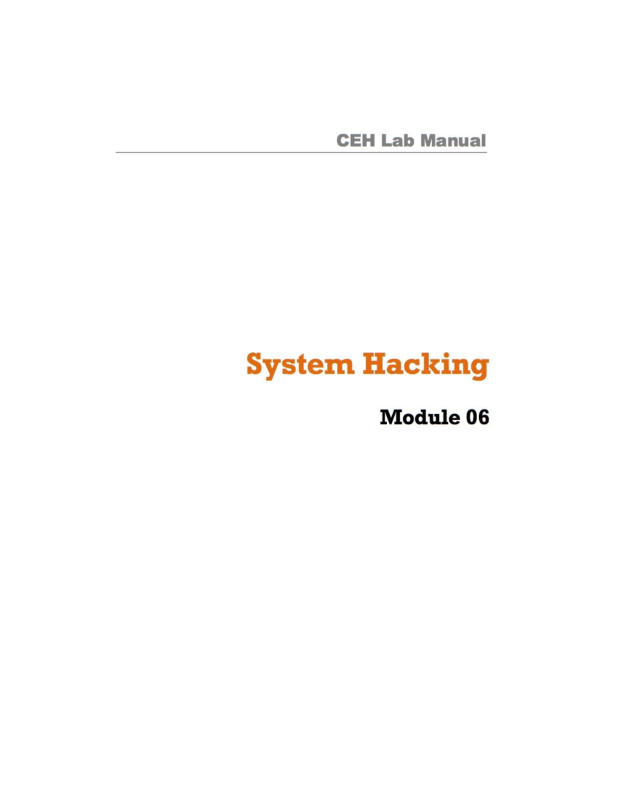 CEHv10 Module 06 System Hacking Lab Manual: Tools & Techniques - Studocu