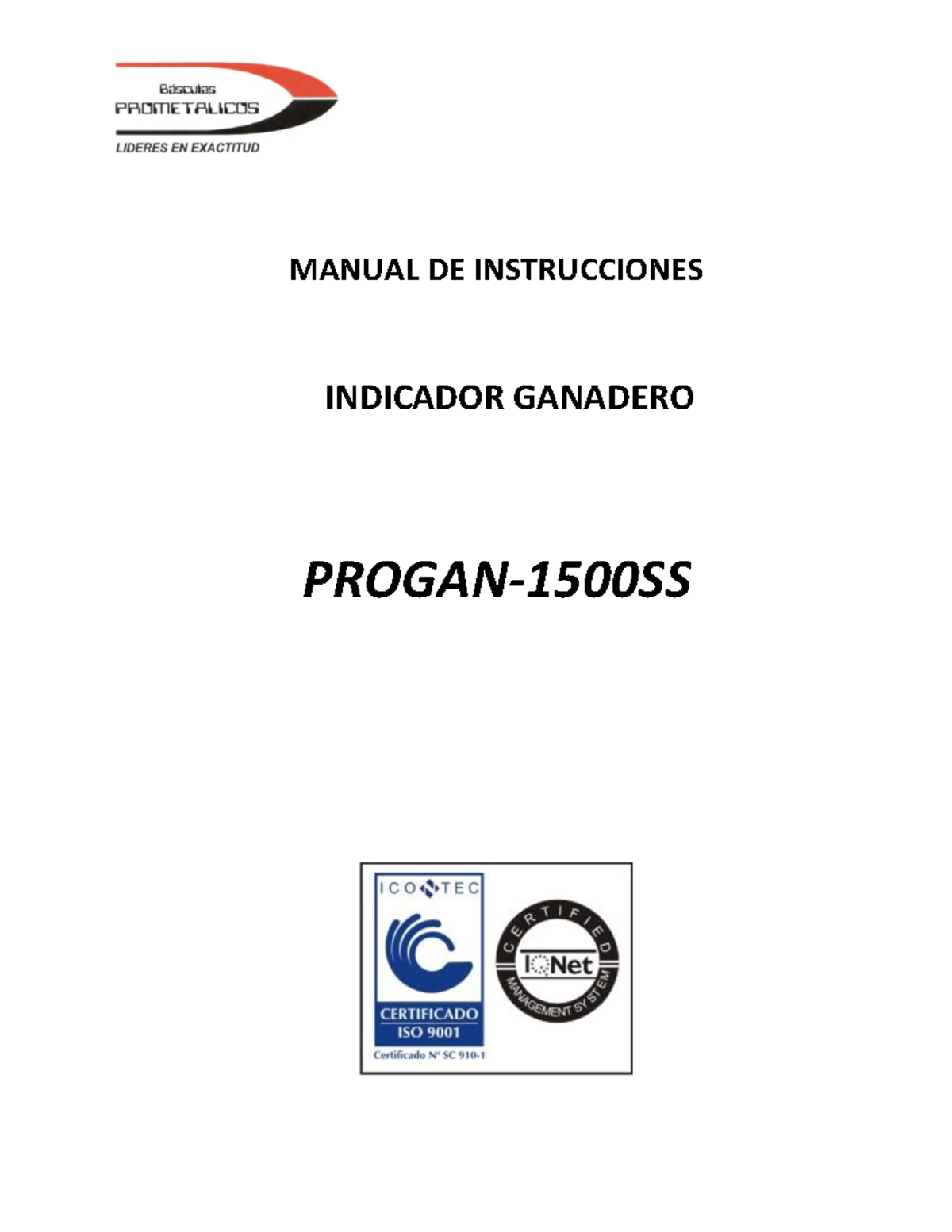 Manual de Instrucciones Progan-1500SS: Especificaciones y Funciones - Document Preview