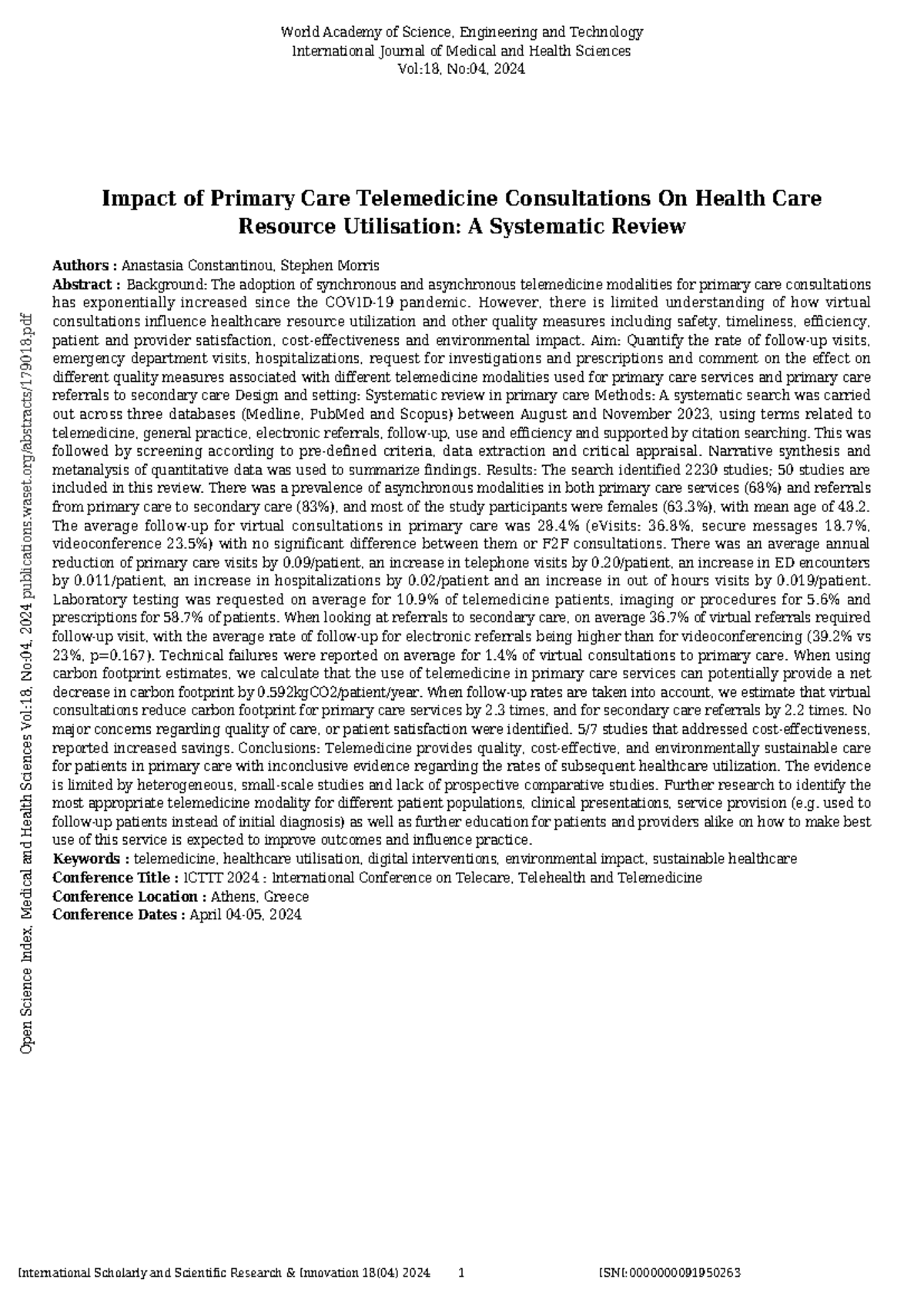 Impact of Telemedicine on Healthcare Utilization: A Systematic Review ...