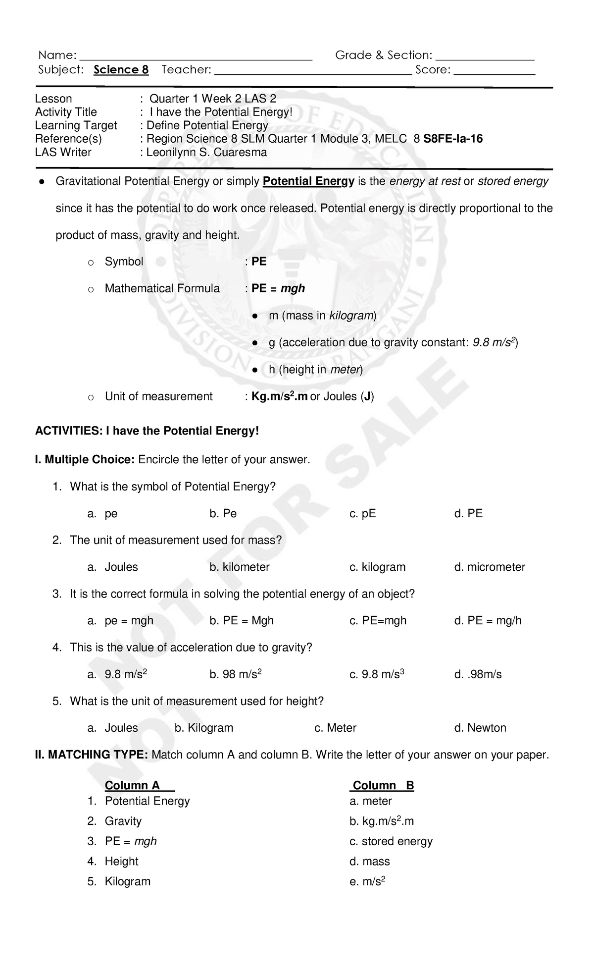 G8Q1-W2-LAS-2 Edited - none - Name ...
