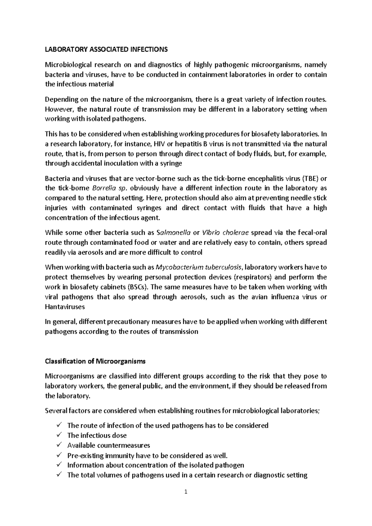 L3 Laboratory Associated Infections: Biosafety and Risk Assessment ...