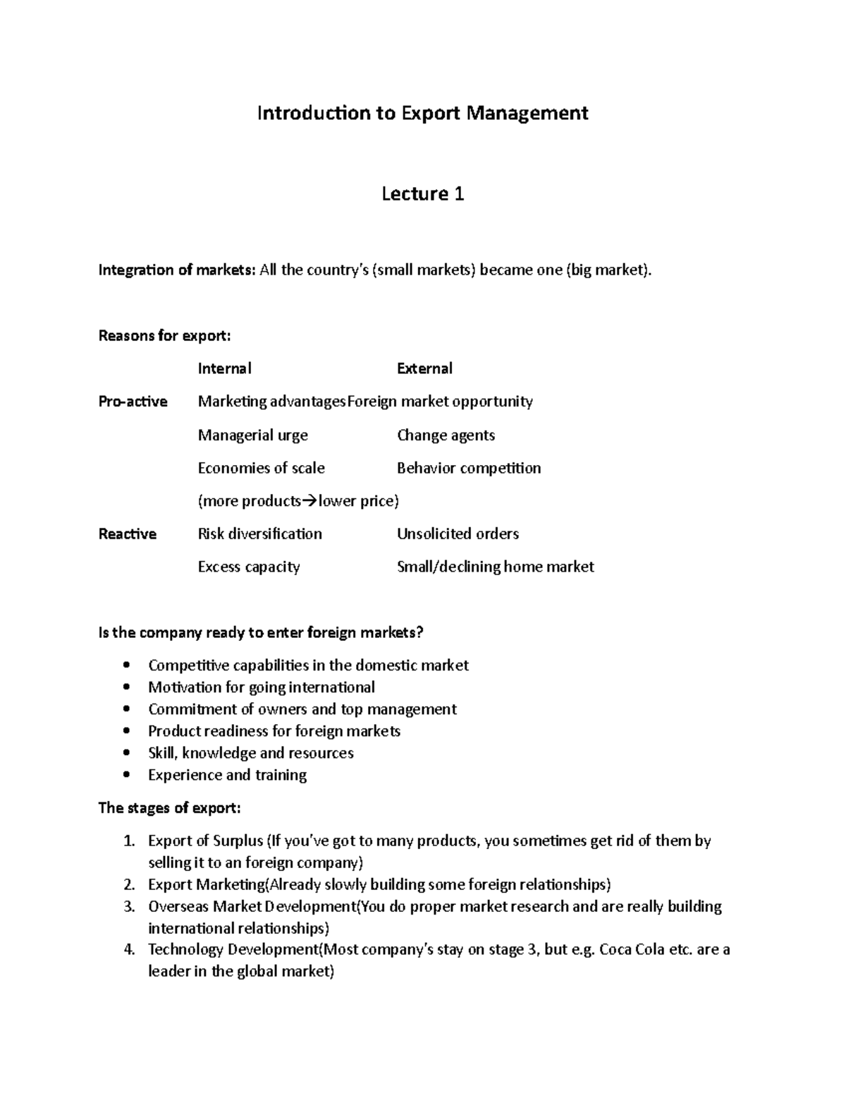 Introduction to Export Management (Course Code: EM101) - Lecture ...