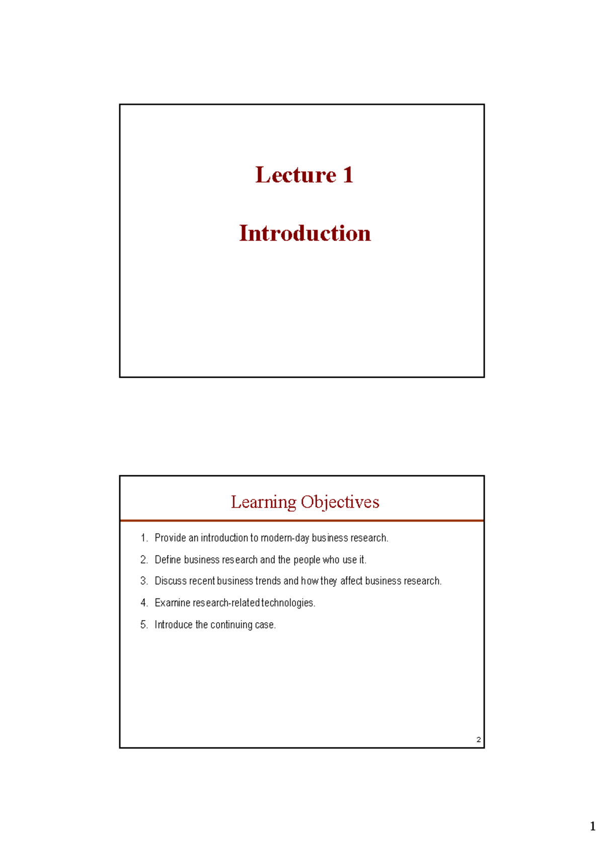 L01 01 - Lecture 1: Introduction to Modern Business Research - Studocu