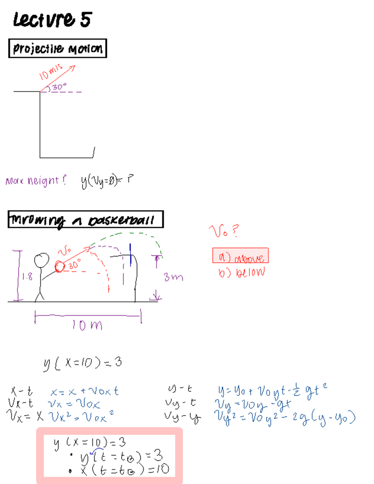 Lecture 5: Projectile Motion and Free Body Diagrams - Studocu
