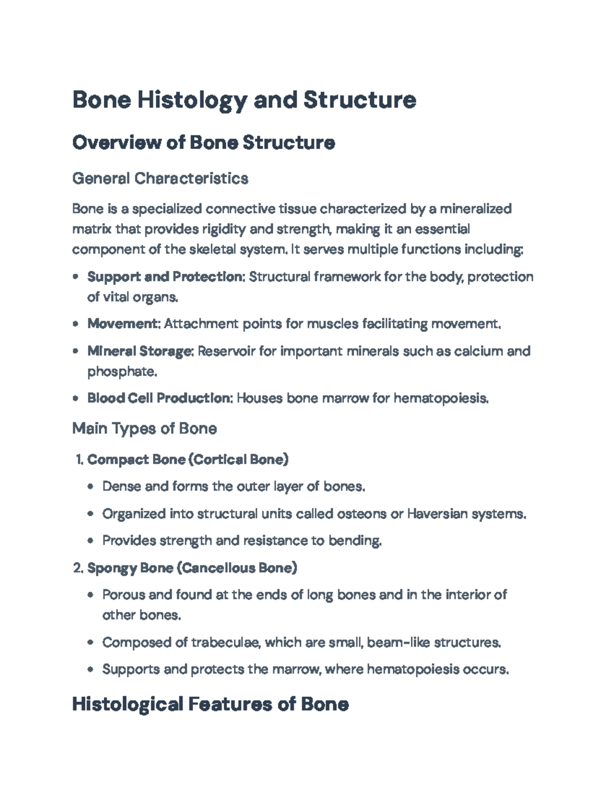 Bone Histology and Structure (BIO 202): Concepts and Practical Insights ...