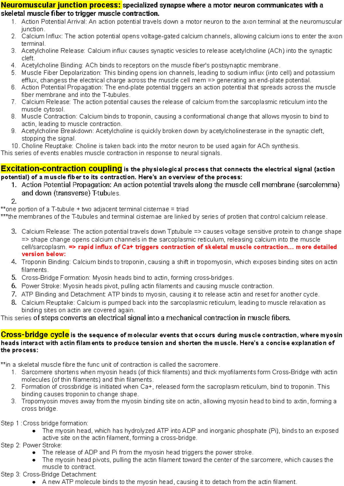 Biosci lab 5 research - muscles notes - Neuromuscular junction process ...