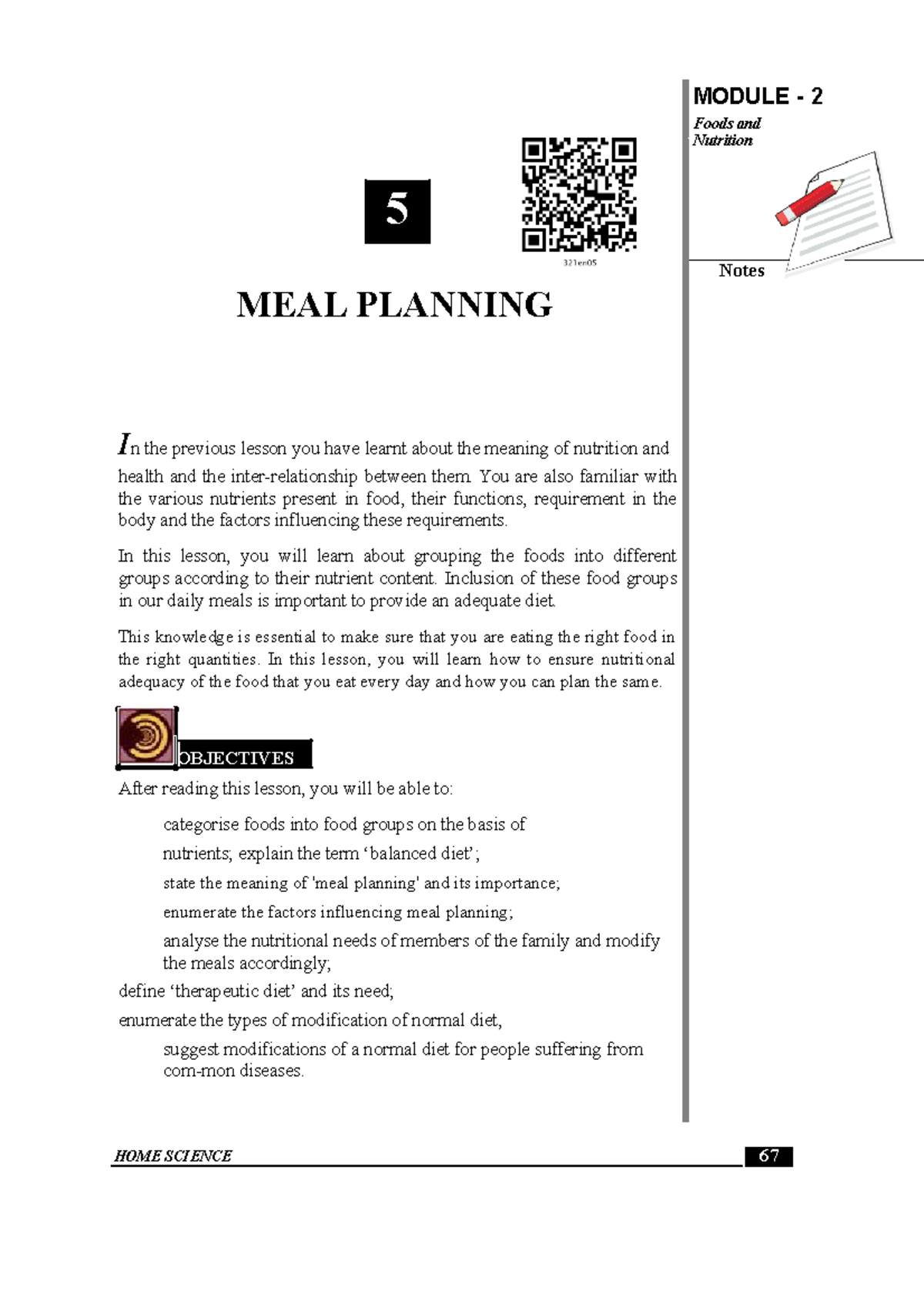 Nutrition Course Material: Meal Planning Module Overview - Studocu