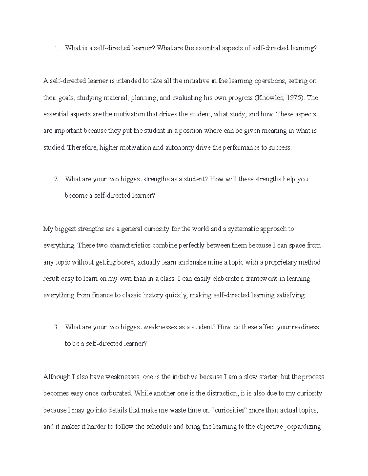 What is a self-directed learner - The essential aspects are the ...