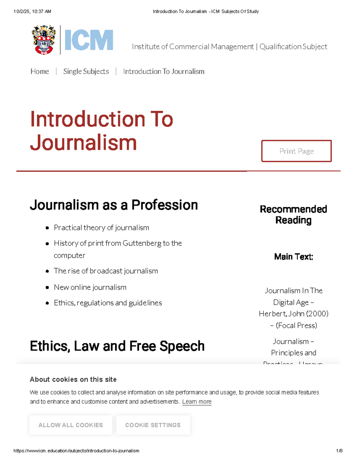 Introduction to Journalism - ICM Course Overview and Key Topics - Studocu