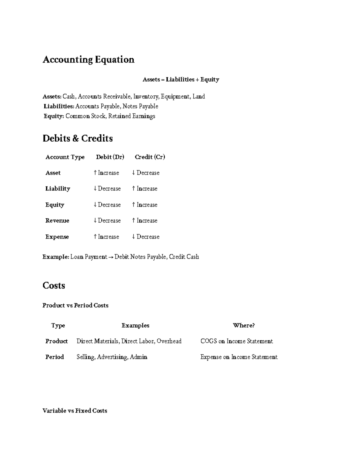 Accounting Cheat Sheet: Assets, Liabilities & Equity Overview - Studocu