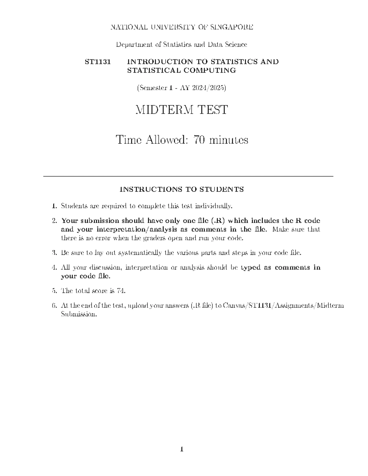 ST1131 Final Exam Cheat Sheet: Key Statistical Concepts and Techniques ...