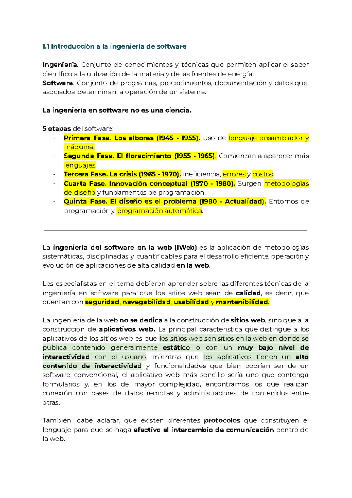 Resumen Completo de Ingeniería de Software - ING-101 - Studocu