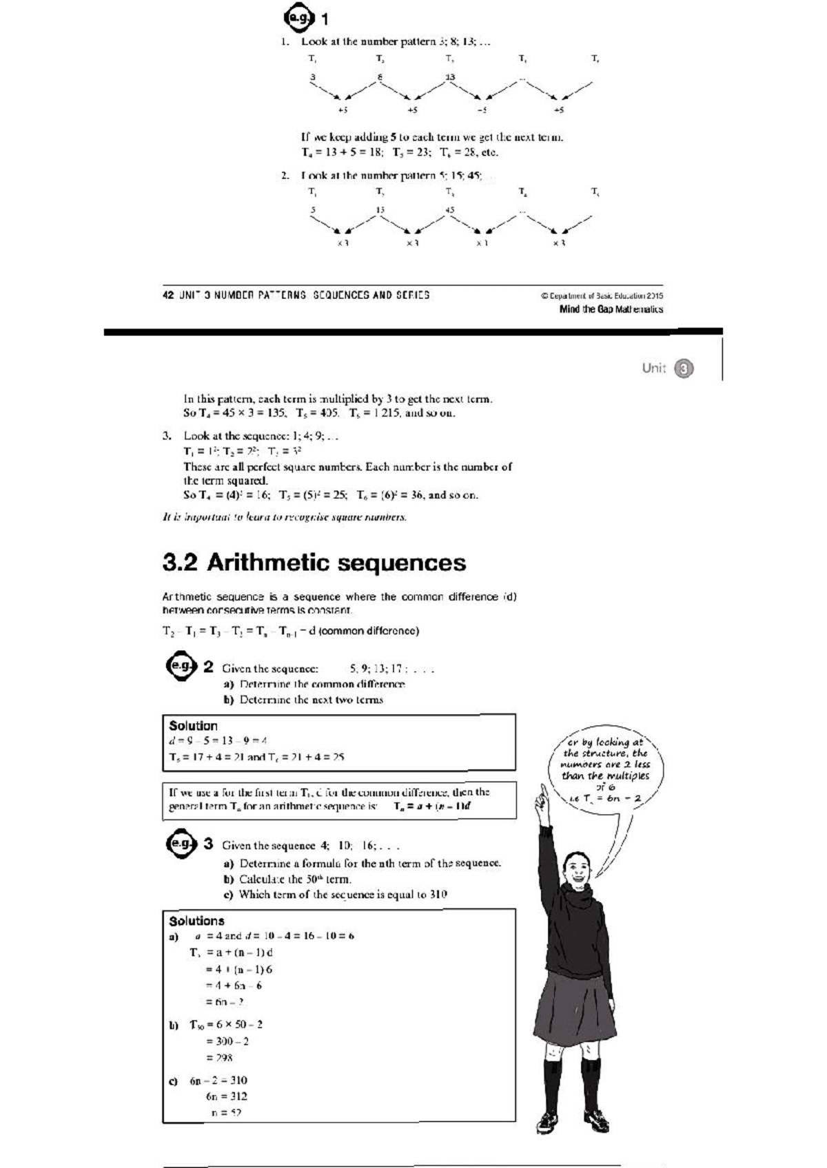 Arithmetic Sequences and Number Patterns - Unit 3 Math Notes - Studocu