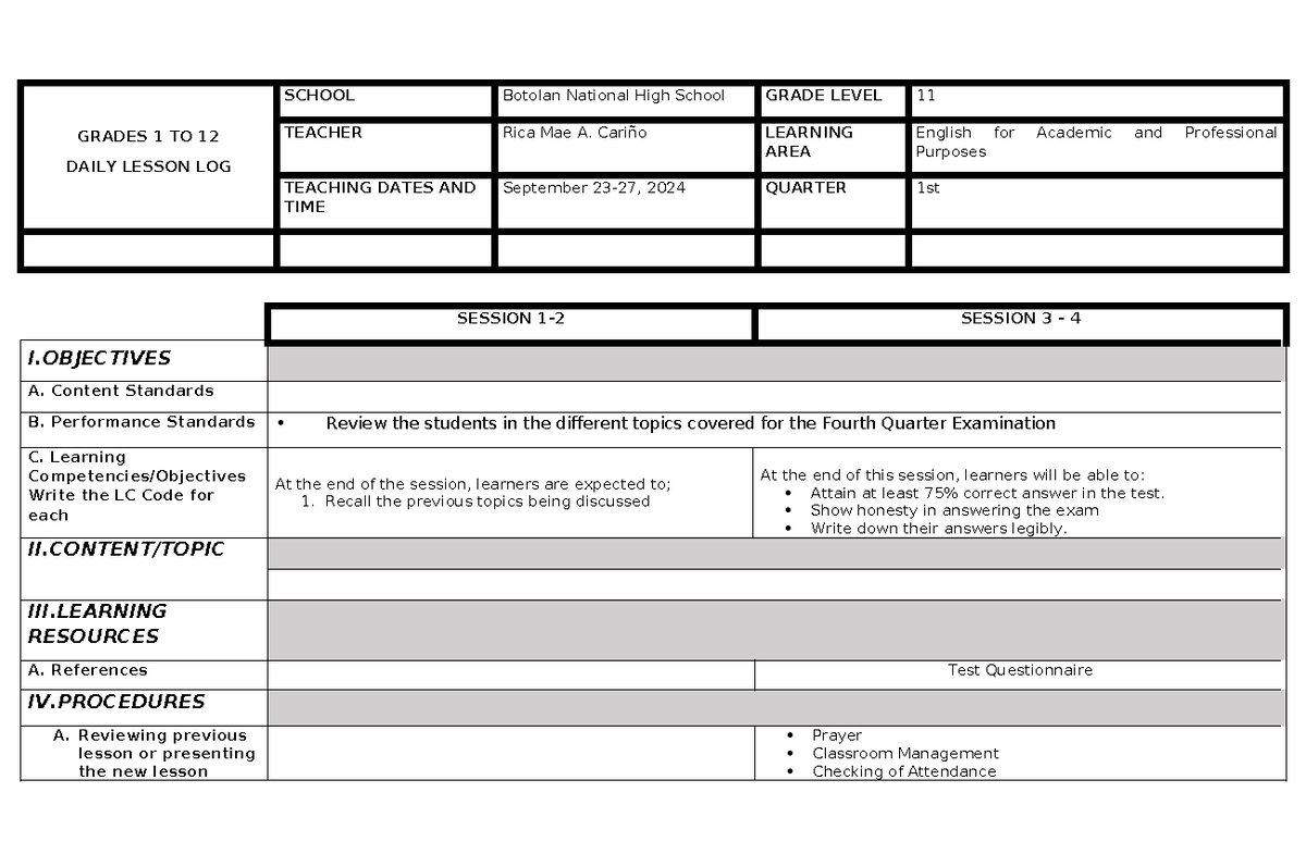 4 EAPP Revision Guide for 11th Grade - DLL Exam Week - Studocu