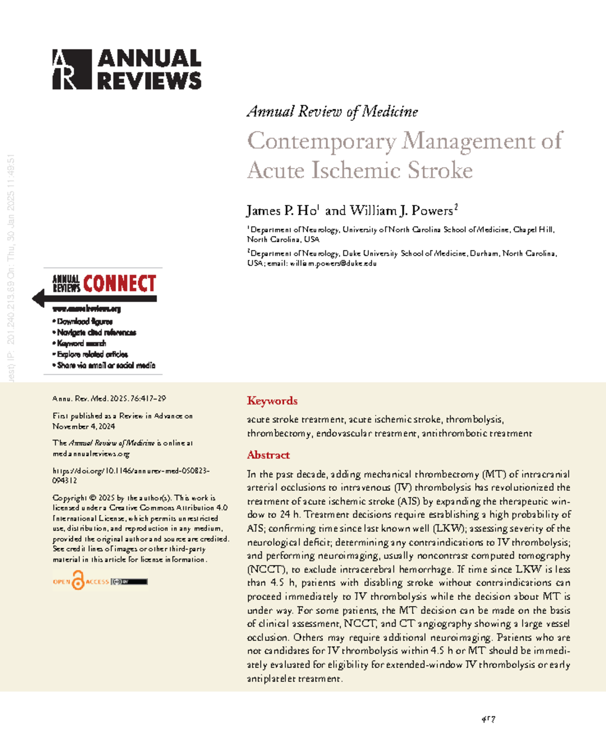 Contemporary Management of Acute Ischemic Stroke - Stroke 2025 Review ...
