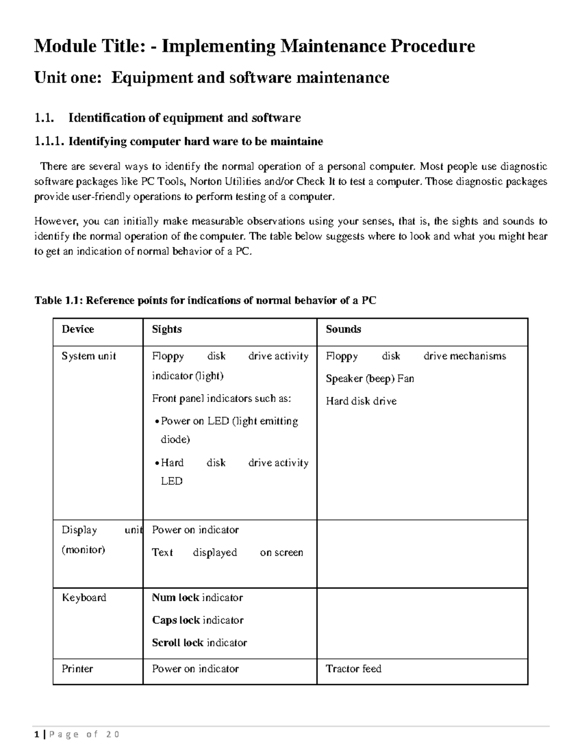 Implementing Maintenance Procedures: Unit 1 Overview and Best Practices ...