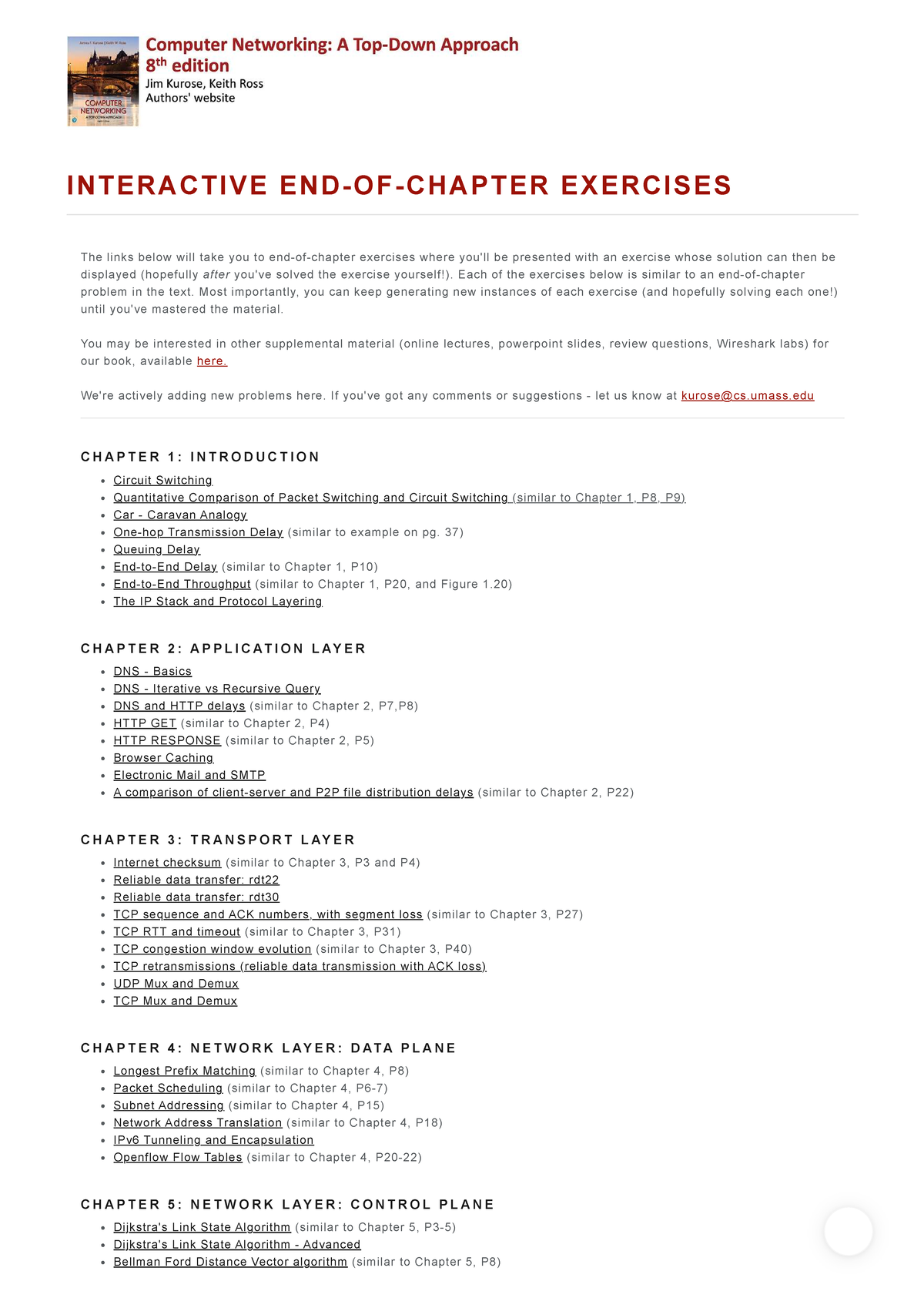 Interactive Exercises for Computer Networking (Course Code: CN101 ...