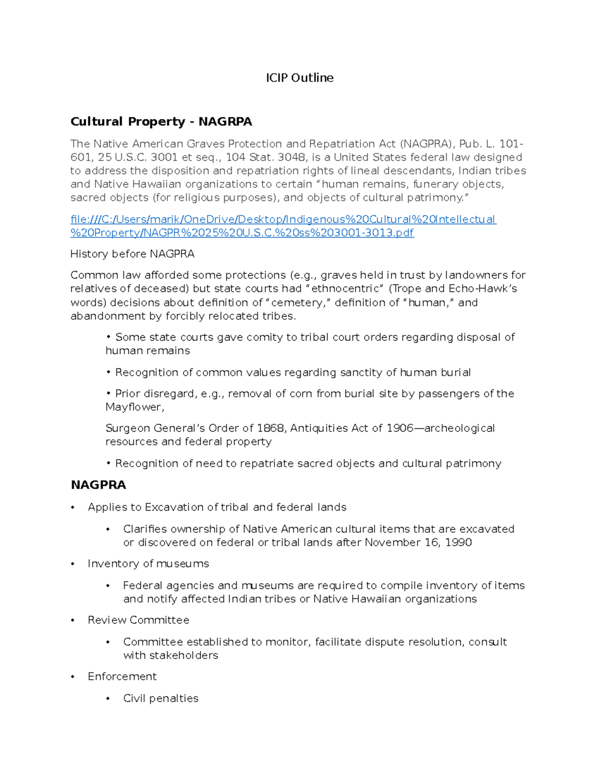 Indigenous Cultural and Intellectual Property Outline - ICIP Outline ...