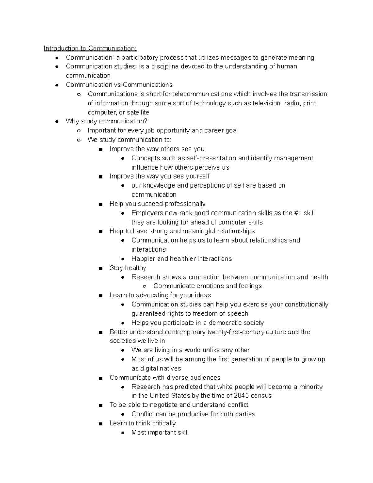 Unit 1 COMM 101: Key Concepts and Theories in Communication - Studocu