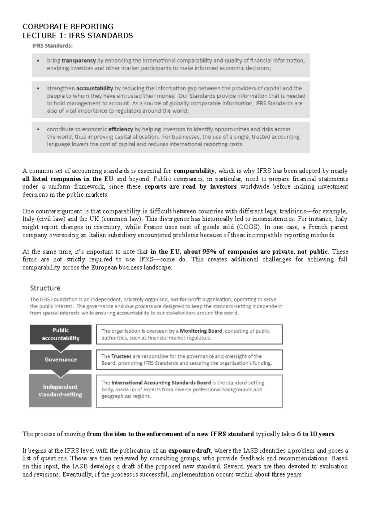 Corporate Reporting I - Midterm Lecture 1: IFRS Standards Overview ...