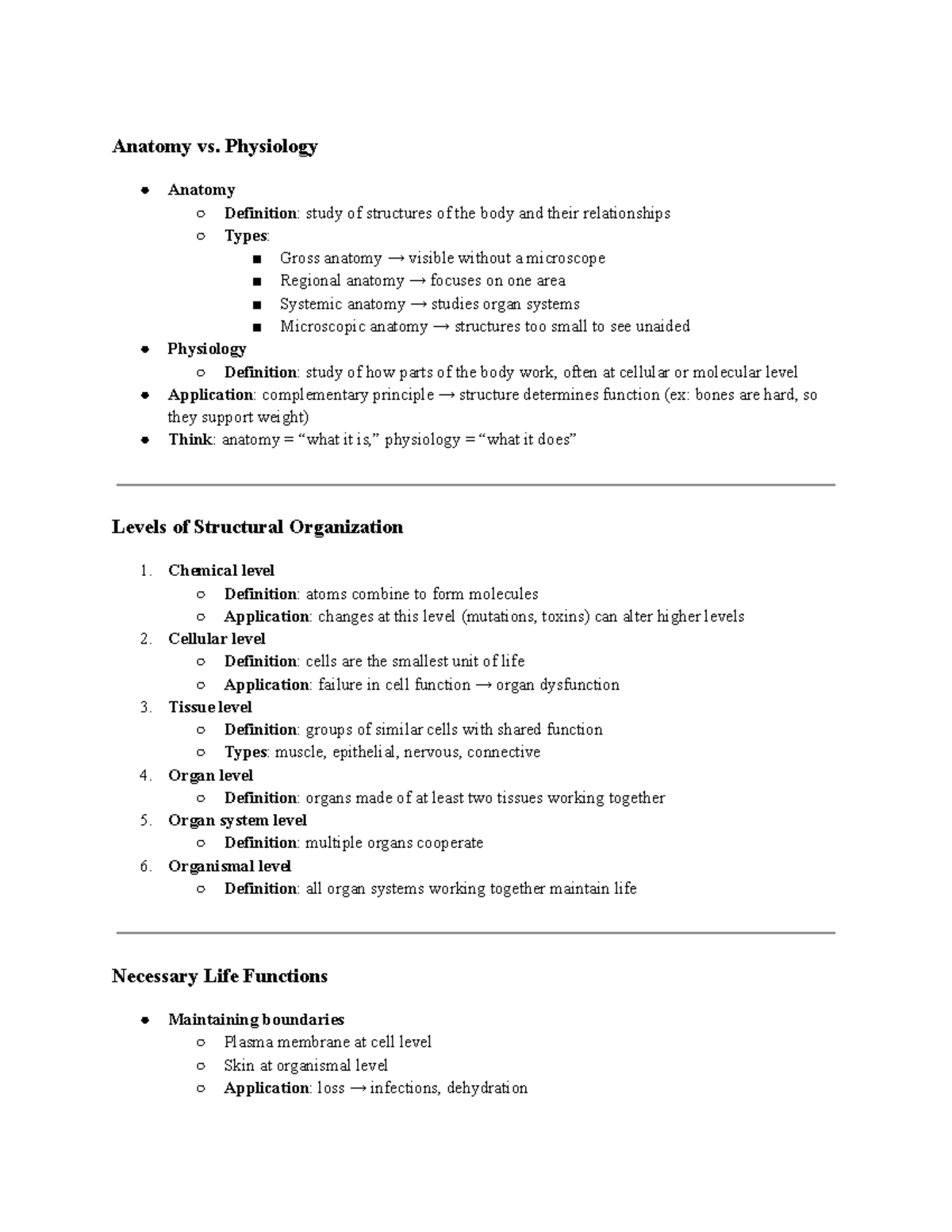 Exam 1 Anatomy - Comprehensive Study Guide on Structure & Function ...