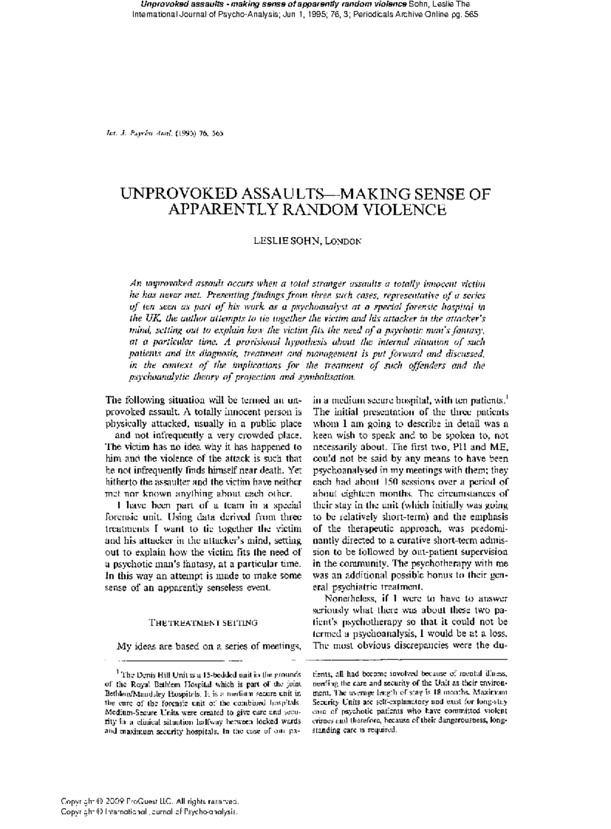 Unprovoked assaults - making s - LAW00007C - 565 - Studocu