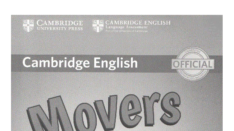 CAMBRIDGE ENGLISH 1 MOVERS Authentic Examination Papers Answer Booklet ...