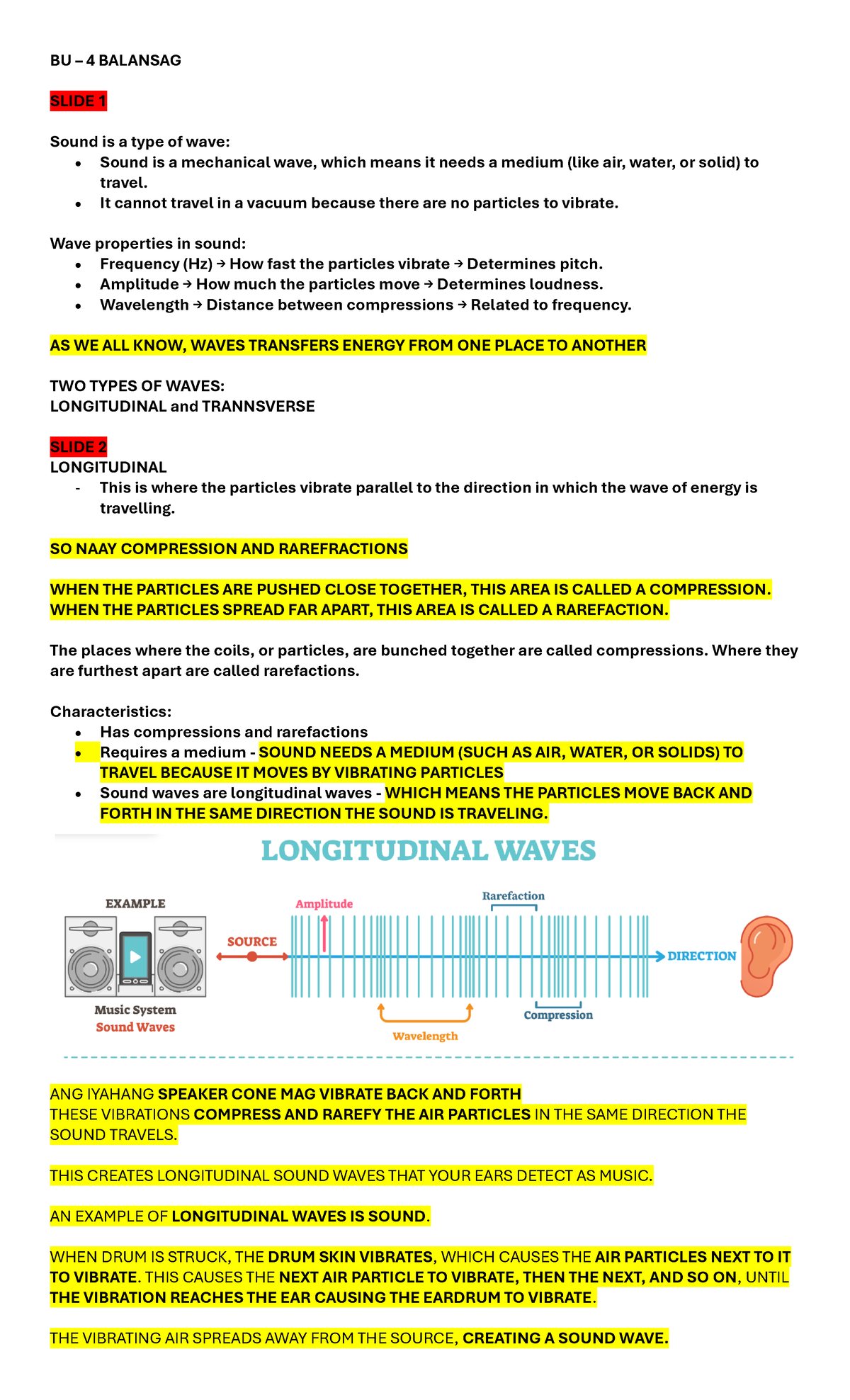 BT4 - Lecture Notes on Sound Waves and Their Properties - Studocu