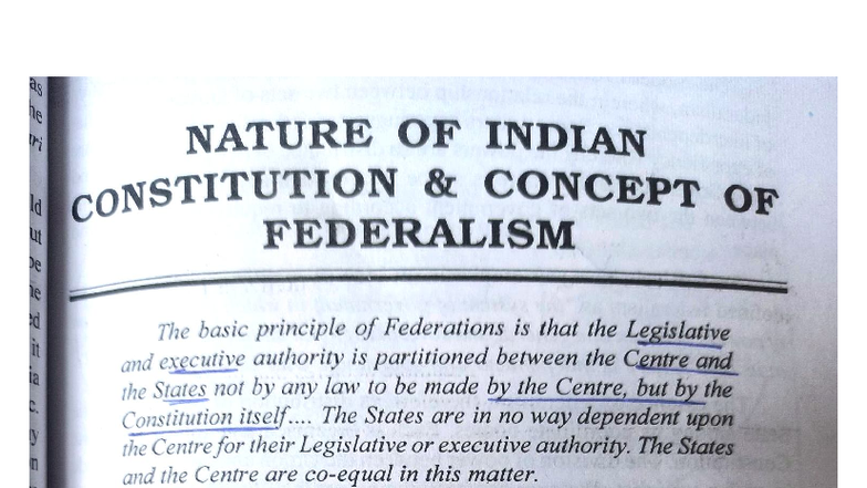 Federalism in the Indian Constitution: Key Concepts and Features ...