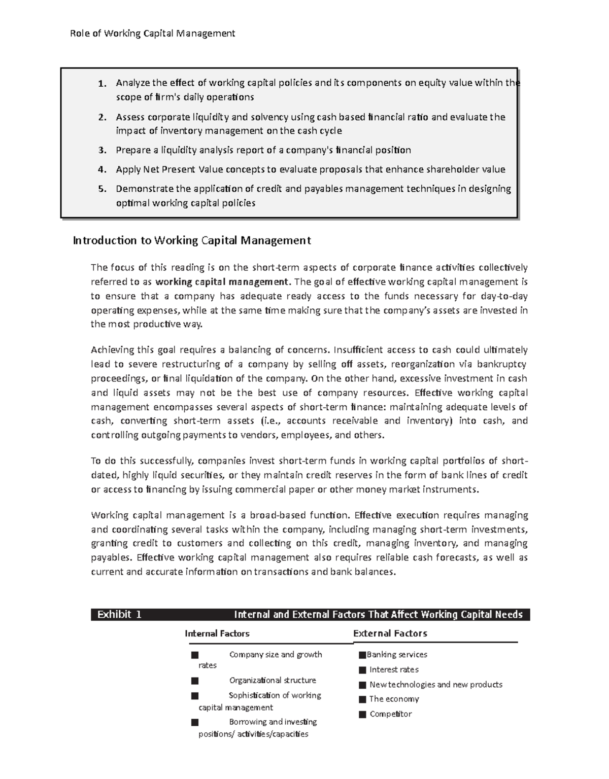 Week 2 Lecture FIN 429 - Role of Working Capital Management ...