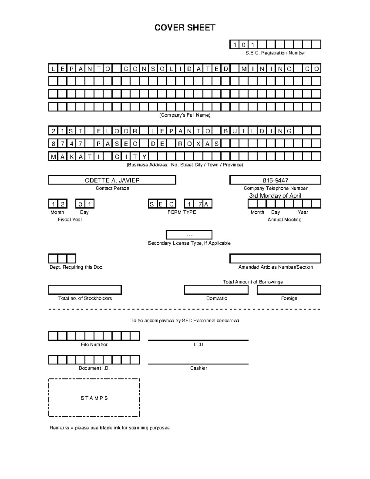 LCMC SEC Form 17-A 2022: Annual Report & Financial Statements - Studocu