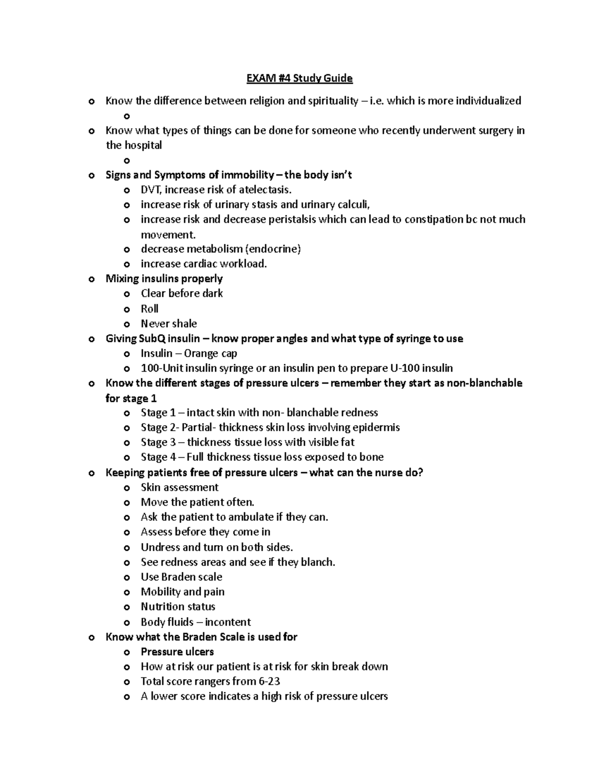 EXAM 4 foundations - Study guide for exam 5 and 4 - EXAM #4 Study Guide ...