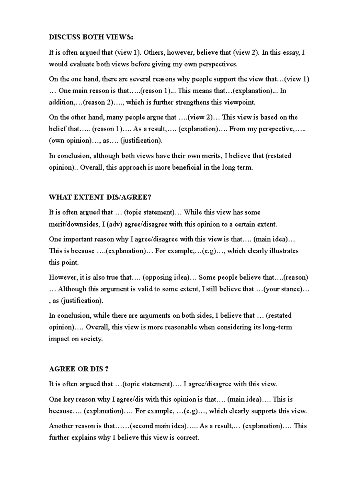 Essay Structure Guide: Discussing Views, Advantages, and Solutions ...