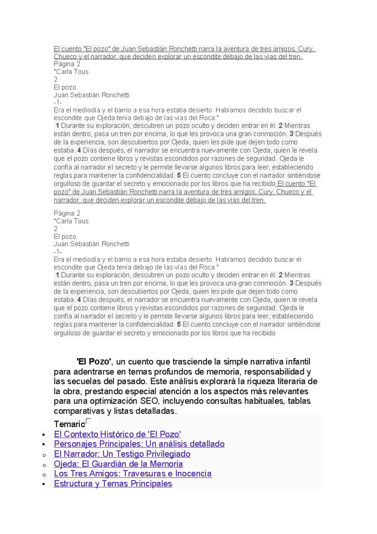 Análisis del Cuento 