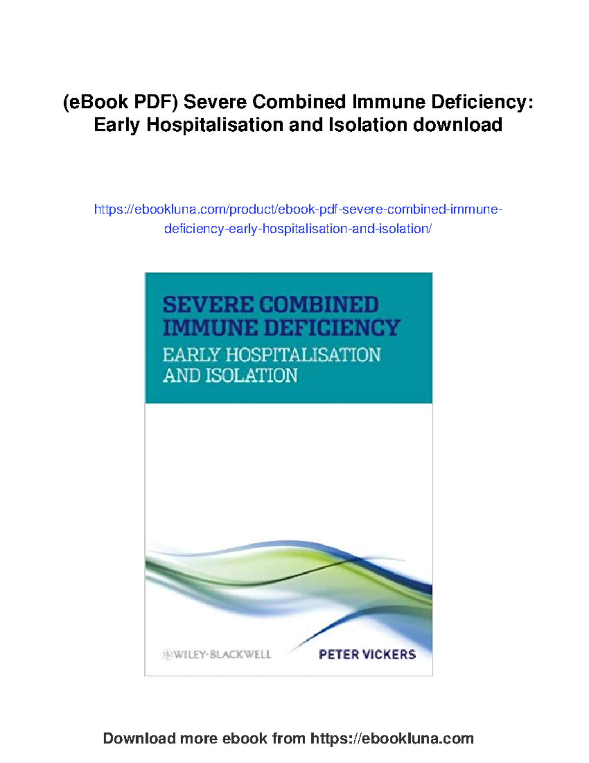 (eBook PDF) SCID: Psychosocial Effects of Early Hospitalization and ...