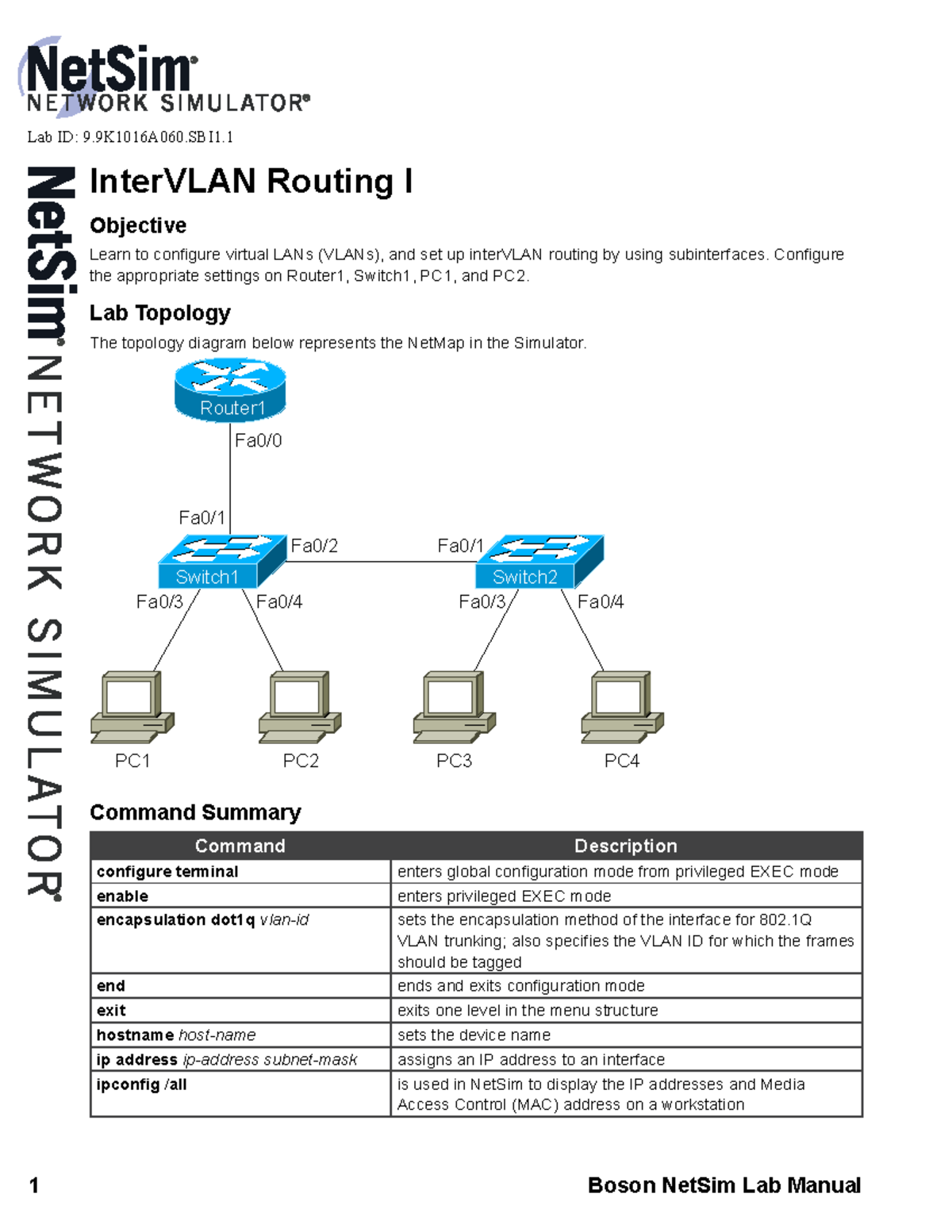 Inter VLAN Routing I - InterVLAN Routing I Objective Learn to configure ...
