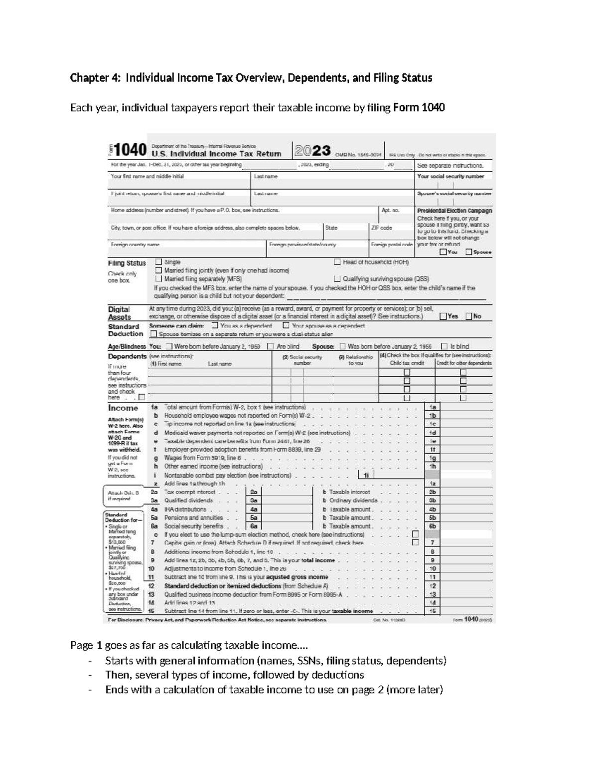Chapter 4: Overview of Individual Income Tax, Dependents & Filing ...