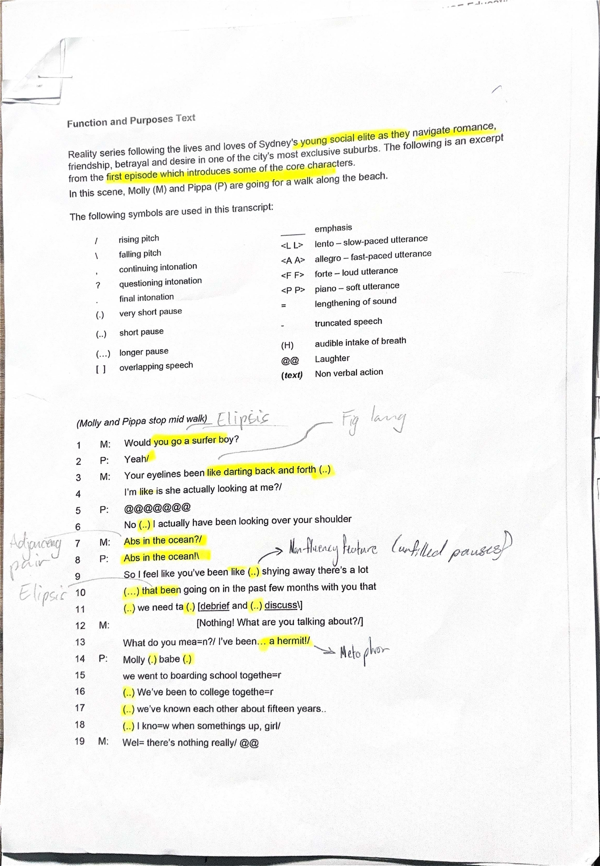Analysis of Speech Patterns in Reality TV: A Case Study (ENG 262742 ...