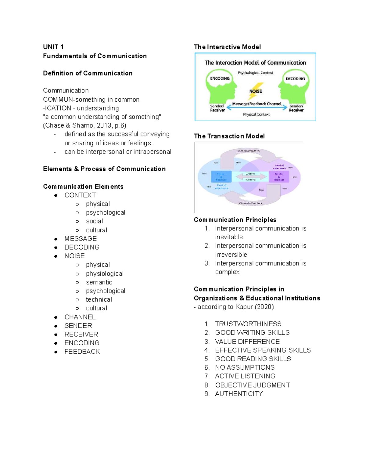 Pur Com Notes: Unit 1 & 2 Communication Fundamentals and Globalization ...