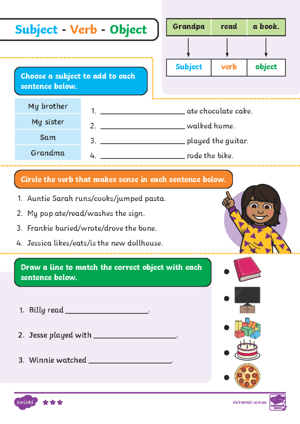 Subject-Verb-Object Exercises: Practice Worksheet - Studocu