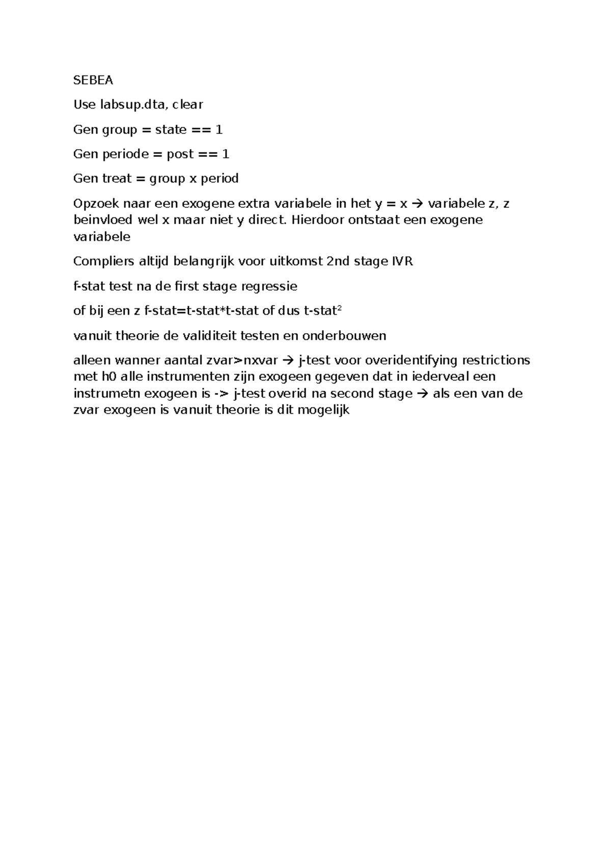 SEBEA - College Aantekeningen en Artikelen Notities - Studeersnel