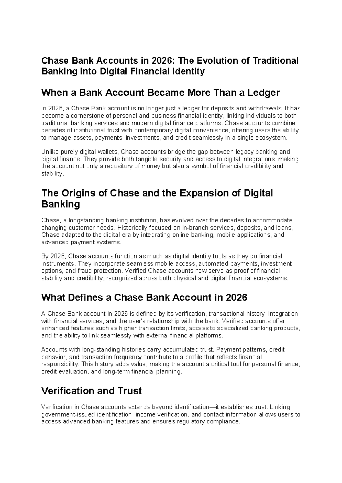 Chase Bank Accounts in 2026: Evolution to Digital Financial Identity ...