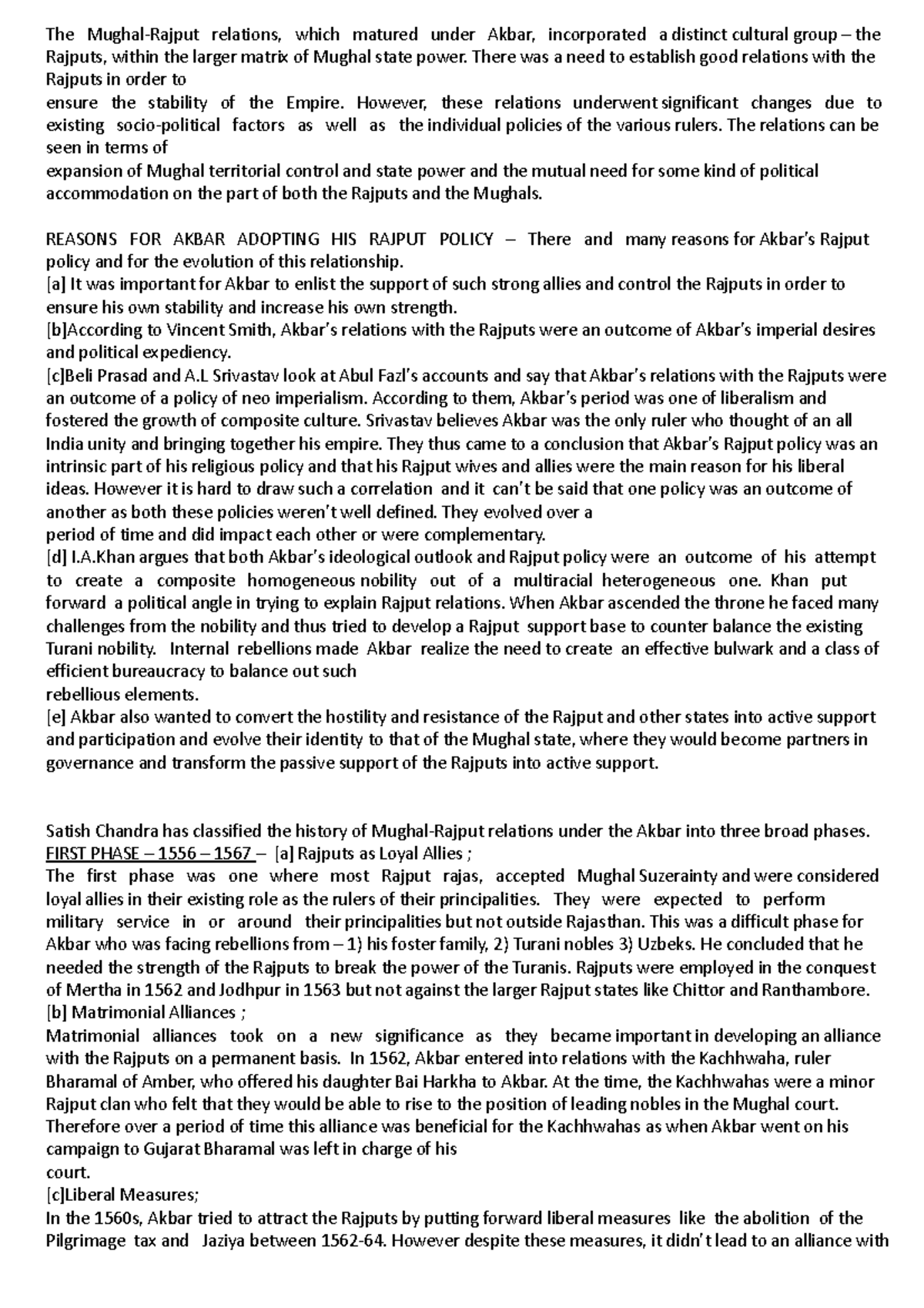 Mughal-Rajput Relations Under Akbar: A Comprehensive Analysis - Studocu