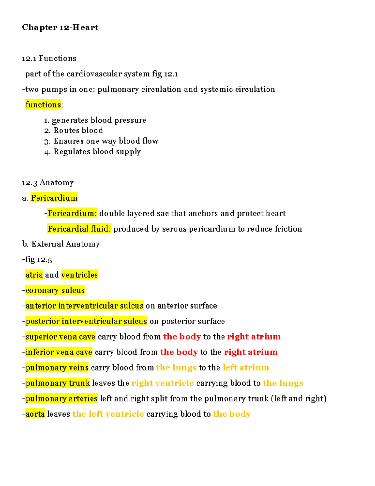 Chapter 15: Respiratory System Lecture Notes (Bio 101) - Studocu