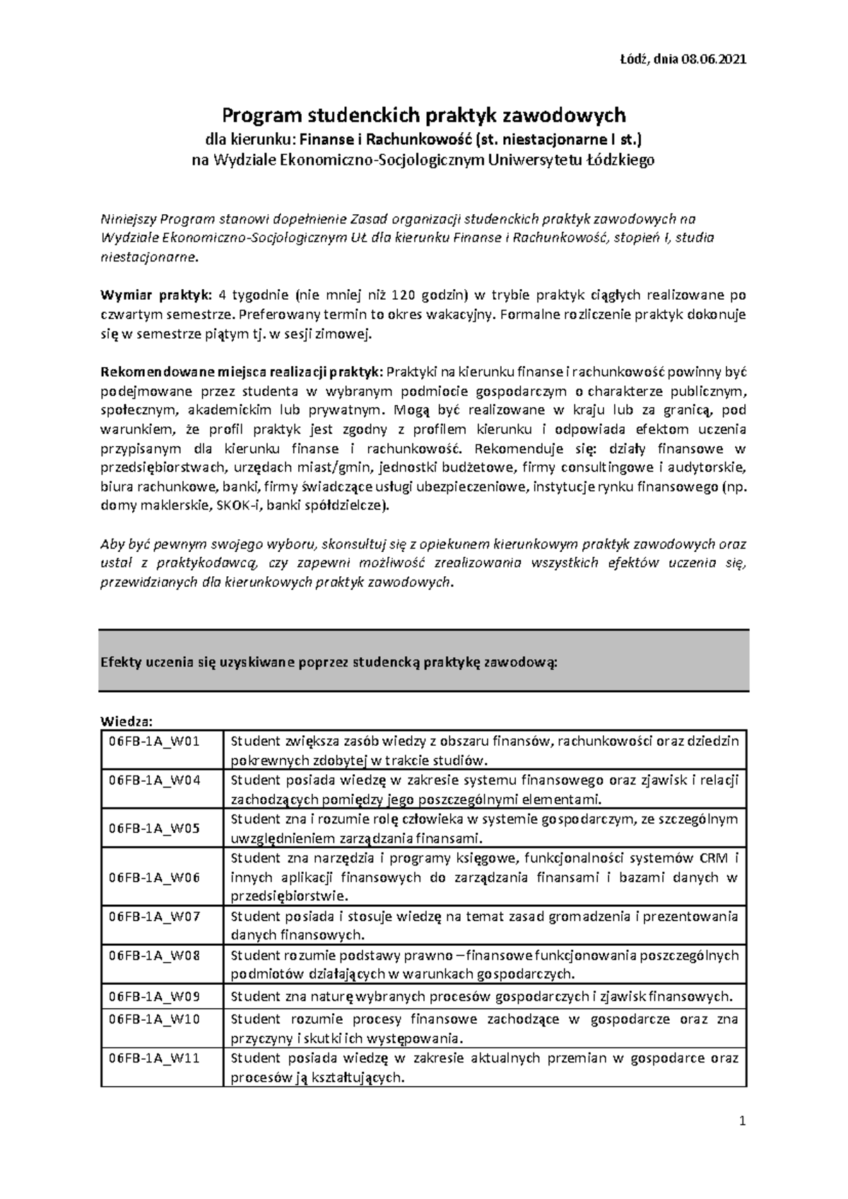 Zlfr finanse i rachunkowosc st. niestacjonarne i st - Łód{, dnia 08. 1 ...