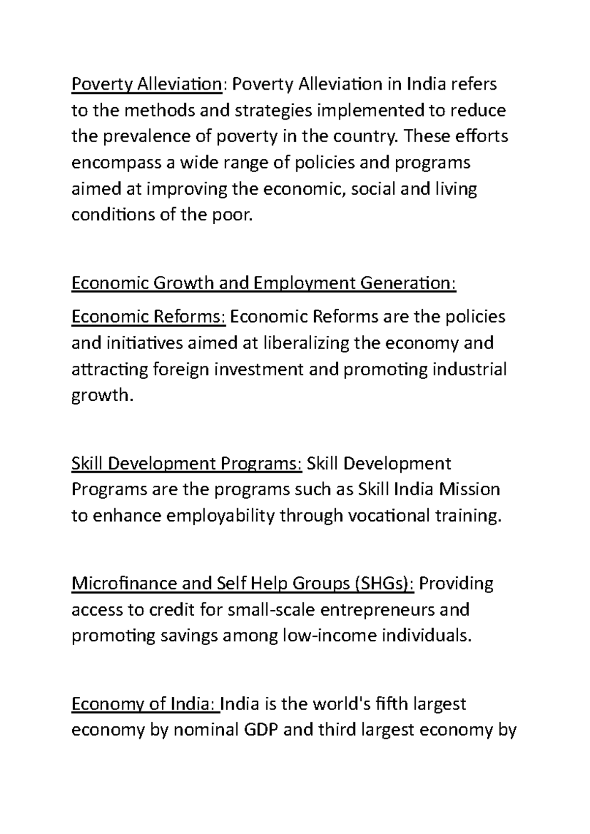 Poverty Alleviation Project: Strategies and Economic Impact in India ...