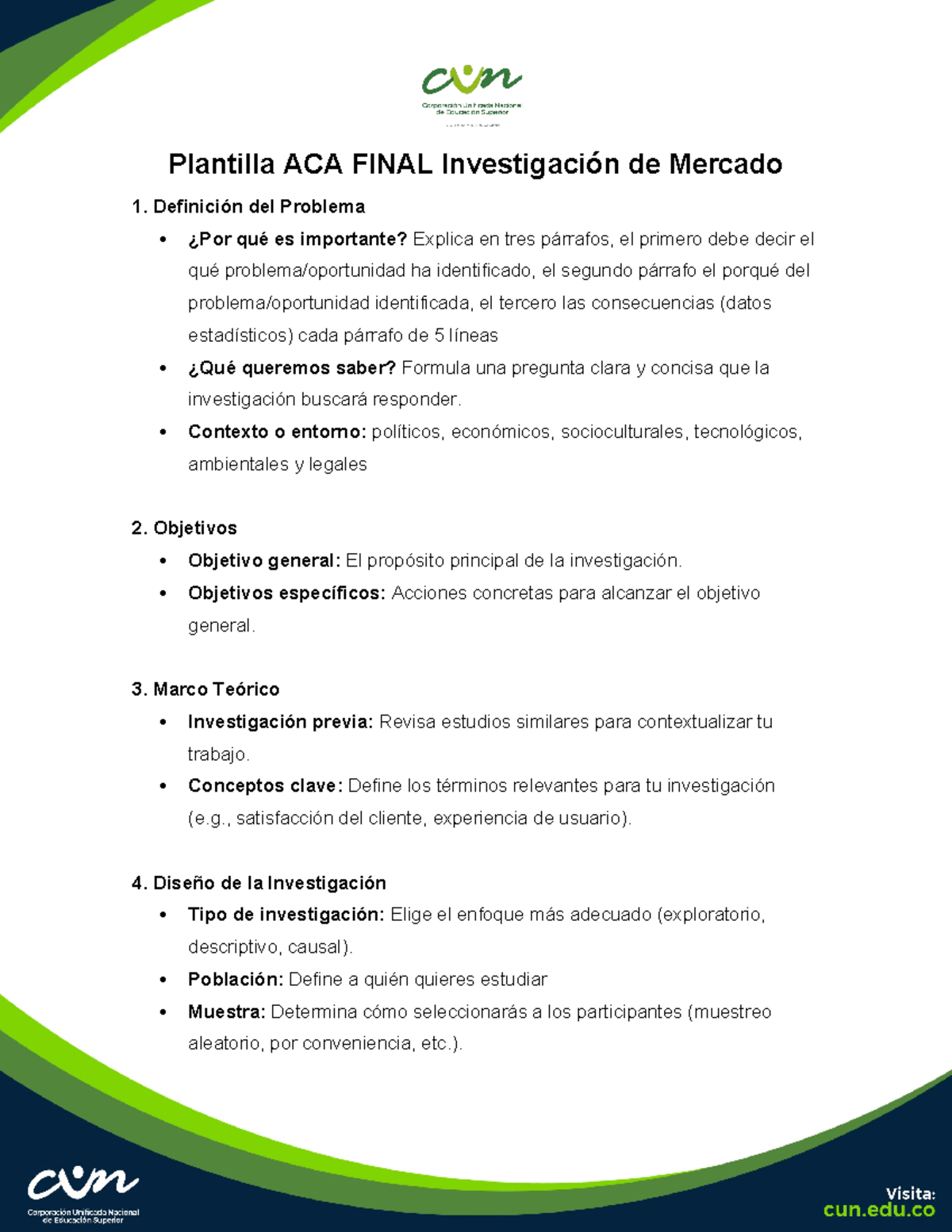 Plantilla ACA Final de Investigación de Mercado Detallada - Studocu