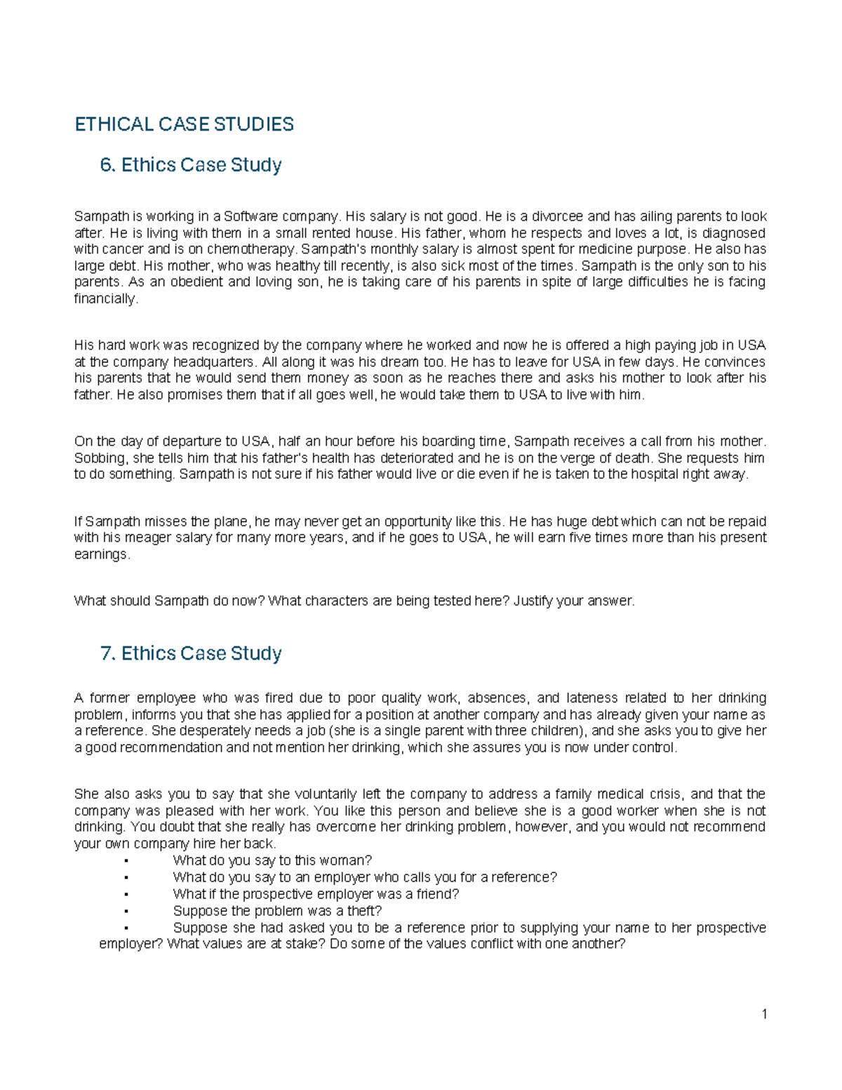 ETHICAL CASE STUDIES: Complex Dilemmas in Personal and Professional ...